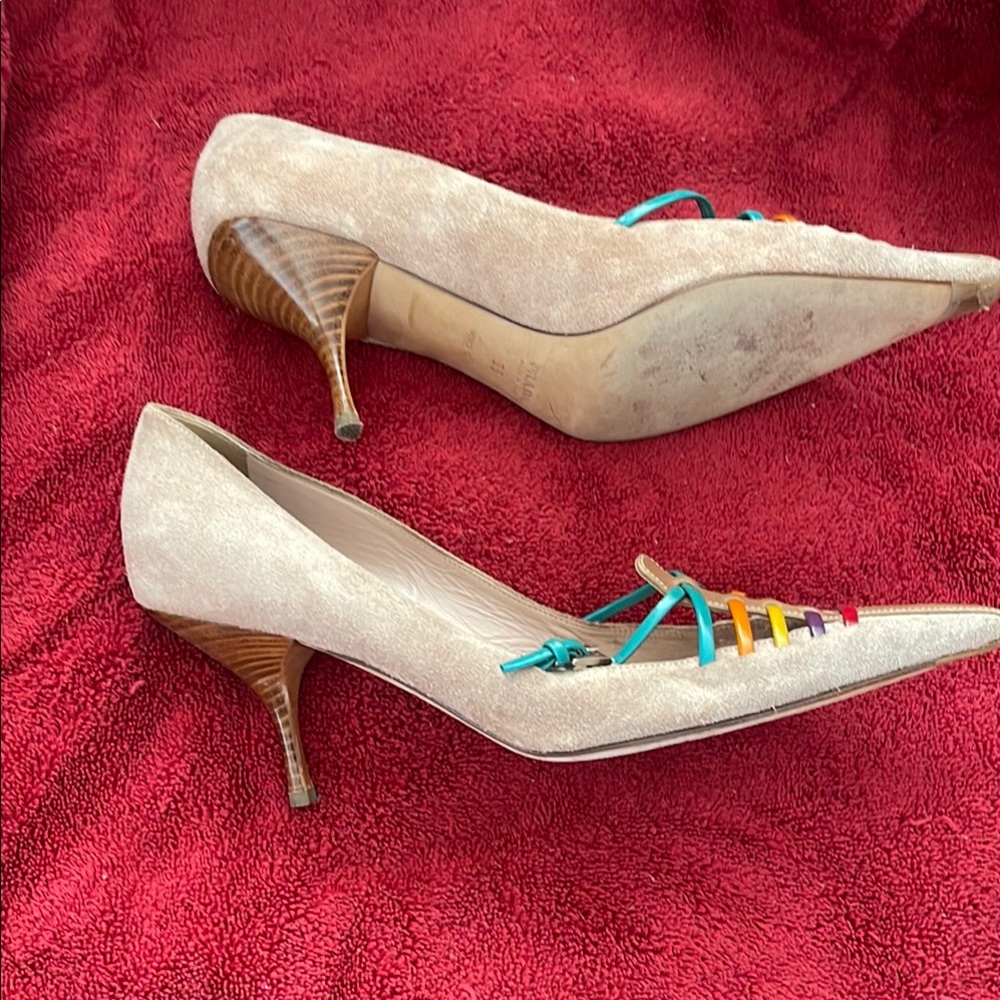Prada Multicolor Suede Women's Pumps - Picture 2 of 5